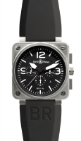 Bell & Ross BR 01-94 STEEL noir Chronographe 46mm des hommes Montre Réplique