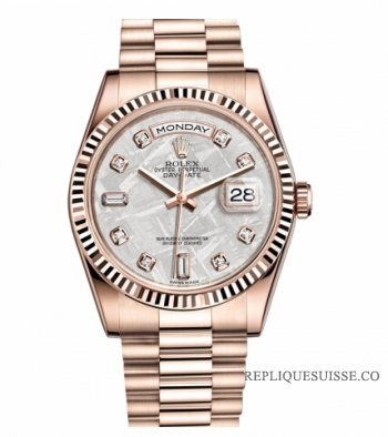 Rolex Day Date Rose Or Meteorite cadran 118235 MTDP