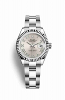 Copie Montre Rolex Datejust 28 Blanc Role ou Oystersteel Or blanc 18 carats Argent Cadran m279174-0008