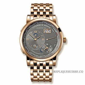 A. Lange & Sohne Lange 1 Time Zone Manual oro Rosa 116.533 Montre Réplique