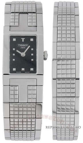 Tissot T-Trend T-Minisquare acier noir Dames and Bracele Montre Réplique