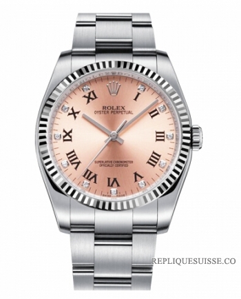 Rolex Oyster Perpetual No Date Acier inoxydable Rose cadran 116034 PDO