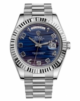 Réplique Rolex Day Date II President Blanc or bleu wave cadran 218239 BLW 218239 BLWAP