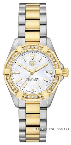 Copie Montre Tag Heuer Aquaracer Diamant Blanc Nacre Cadran Dames WBD1423.BB0321