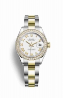 Copie Montre Rolex Datejust 28 Jaune Rolesor Oystersteel or jaune 18 ct RBR cadran blanc m279383rbr-0024