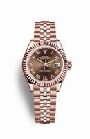 Copie Montre Rolex Datejust 28 18 carats Everose or 279175 Cadran chocolat m279175-0015