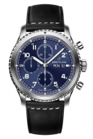 Copie Montre Breitling Navitimer 8 chronographe cadran bleu bracelet en cuir A13314101C1X1