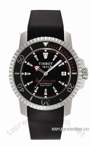 Tissot Diver Seastar acier noir Rubber Automatique Hommes T19 Montre Réplique