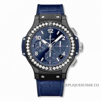 Copie Montre Hublot Big Bang Ceramic Blue Diamonds 41mm 341.CM.7170.LR.1204