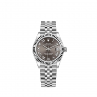 Rolex Datejust 31 Rolesor blanc cadran gris fonce bracelet Jubilee