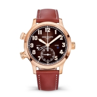 Patek Philippe Calatrava Duree du voyage pilote en or rose / brun 7234R-001 Montres Copie