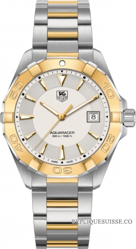 TAG Heuer Réplique Aquaracer argent Dial Acier inoxydable with 18kt Yellow Gold WAY1151.BD0912