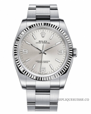 Rolex Oyster Perpetual No Date Acier inoxydable Silver cadran 116034 SAIO