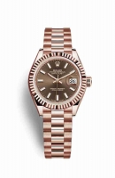 Copie Montre Rolex Datejust 28 18 carats Everose or 279175 Cadran chocolat m279175-0007