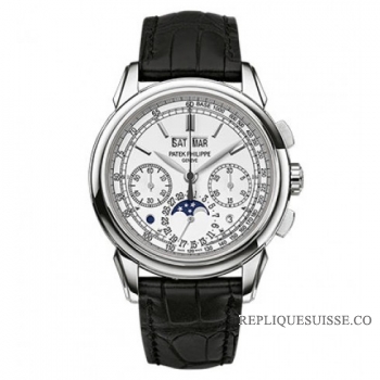 Patek Philippe Grand Complications Chronographe Cadran Argente Or Blanc 18K 5270G-018 Montres Copie