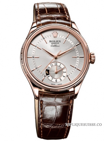 Rolex Cellini Dual Time Everose Or 50525 sbr Montre Réplique