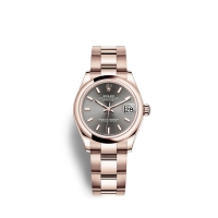 Rolex Datejust 31 or Everose 18 ct M278245-0025 cadran rhodium fonce