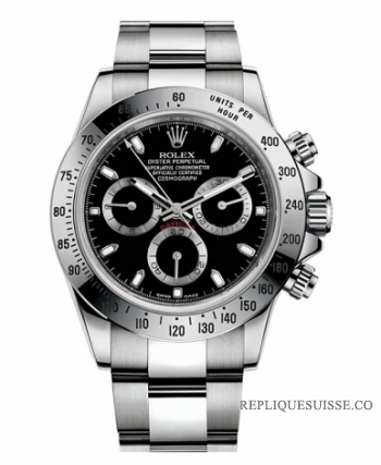 Réplique Cadran Rolex Daytona en acier noir 116520 BLK