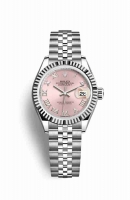 Copie Montre Rolex Datejust 28 Blanc Role ou Oystersteel 18 carats en or blanc Rose Cadran m279174-0017