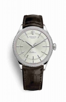 Copie Montre Rolex Cellini Time or blanc 18 ct 50609RBR Cadran rhodium m50609rbr-0009