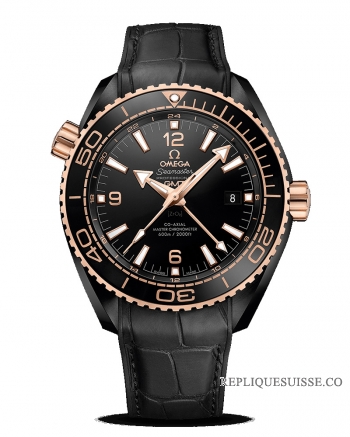 Réplique Omega Seamaster Planet Ocean 600 M mactre coaxial CHRONOMETER GMT 45.5mm 215.63.46.22.01.001