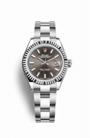 Copie Montre Rolex Datejust 28 Blanc Role ou Oystersteel Or blanc 18 carats Gris fonce Cadran m279174-0012