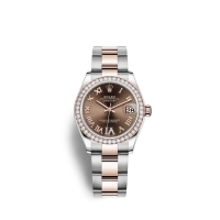 Rolex Datejust 31 Oystersteel Or Everose 18 ct M278381RBR-0005 Chocolat serti de diamants Cadran