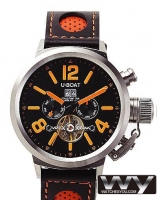 U-BOAT FlightDeck 50mm Tourbillon noir Dial noir cuir Montre Réplique