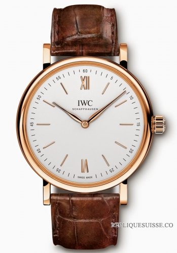 IWC Portofino Het-Wound Pure Classic(Rose Or) Montre Réplique