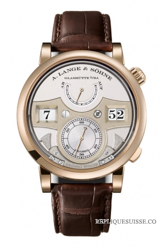 Copie Montre A. Lange & Sohne Zeitwerk Decimal Strike Miel Or/Argent 143.050