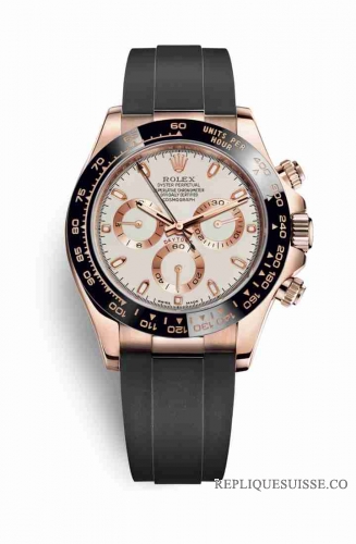 Copie Montre Rolex Cosmograph Daytona 18 ct Everose or 116515LN Ivoire couleur Cadran m116515ln-0014