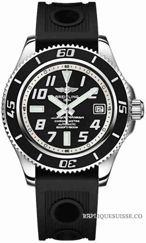 Breitling Superocean 42 Inoxydable acier Ocean Racer noir Montre Réplique [1409100237]