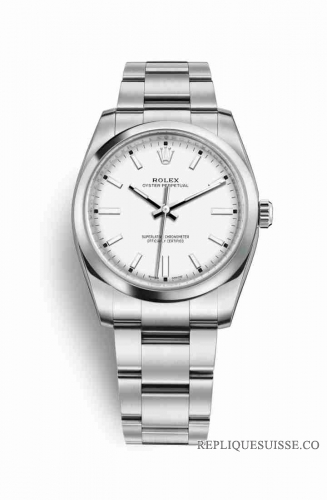 Copie Montre Rolex Oyster Perpetual 34 Oystersteel Cadran blanc m114200-0024