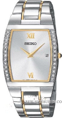 Seiko Diamant Two-tone acier Hommes SKP321 Montre Réplique