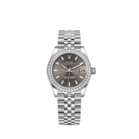 Rolex Datejust 31 Rolesor blanc cadran gris fonce bracelet Jubilee