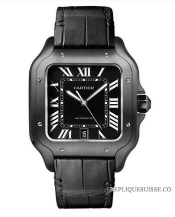 Réplique Montre Cartier Santos Grand Modele Automatique 40mm ADLC WSSA0039