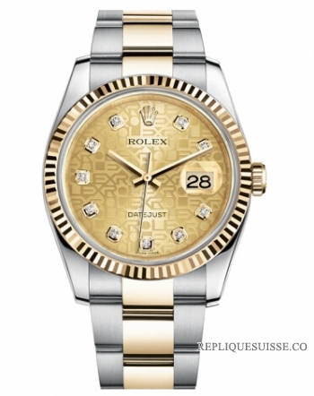 Réplique Rolex Datejust 36mm acier et or Champagne Jubilee Dial 116233 CHJDO