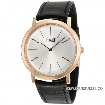 Piaget Altiplano mecanique cadran argente cuir hommes