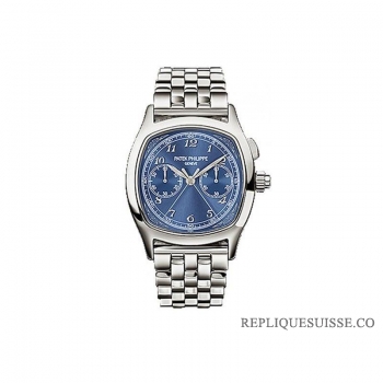 Patek Philippe Chronographe Intermediaire 5950 Acier Inoxydable / Bleu / Bracelet 5950 / 1A-010 Montres Copie