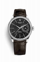 Copie Montre Rolex Cellini Date or blanc 18 ct 50519 Noir guilloche Cadran m50519-0014