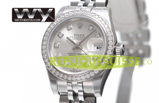 Rolex Datejust acier Diamant Bezel Dames 179384G Montre Réplique - Cliquez sur l'image pour la fermer
