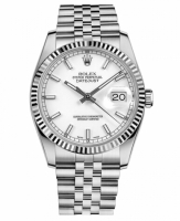 Réplique Rolex Datejust 36mm acier cadran blanc Jubile Bracelet 116234 WSJ