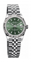 Rolex Datejust 31 Rolesor blanc cadran vert bracelet Jubilee