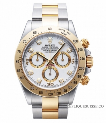 Réplique Rolex Daytona en acier et or blanc cadran 116523 WD