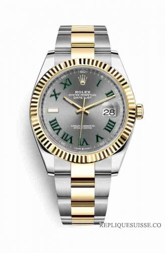 Copie Montre Rolex Datejust 41 Jaune Roles ou Oystersteel Or jaune 18 ct 126333 Slate Cadran m126333-0019