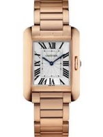 Cartier Tank Anglaise Argenteed Flinque Cadran montre Réplique Femme