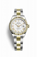 Copie Montre Rolex Datejust 28 Jaune Rolesor Oystersteel Or jaune 18 ct Cadran Blanc m279173-0024