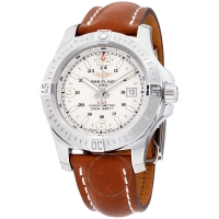 Breitling Colt 44 Quartz Cadran Argent Bracelet en cuir marron Hommes A7438811 / G792-437X