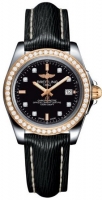 Breitling Galactic 32 Sleek Edition Trophy Black Diamond Cadran Bracelet en cuir noir pour femme