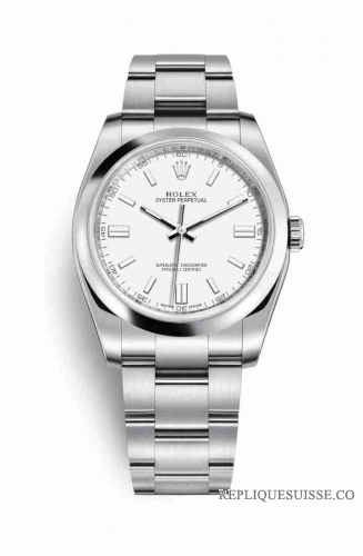 Copie Montre Rolex Oyster Perpetual 36 Oystersteel cadran blanc m116000-0012